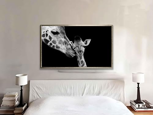 Tableau de girafes affiche moderne toile décoration salon nordique 70x100