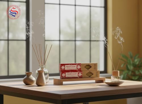 Image of Satya Smudge Incense Stick - Hand-Rolled Indian Masala Incense for Meditation, Yoga & Spiritual Cleansing Pack of 6 (Smudge Dragon Blood)