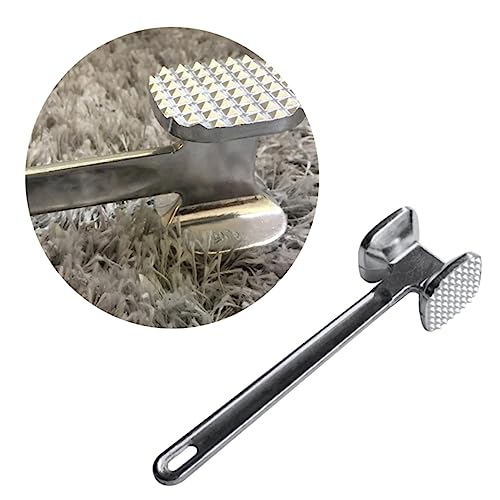 OFFSCH Steak Hammer Tenderizer Kitchen Chicken Dual Side Meat Hammer Cooking Gadget Meat Tenderizing Tool Tenderizing Mallet Cooking Utensils Beef Double-sided Hammer Food Hammer Silver
