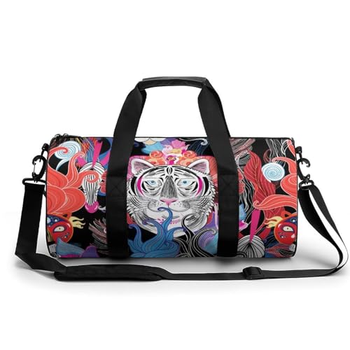 Sac de gym blanc compact 45cm avec grand volume duffel de voyage