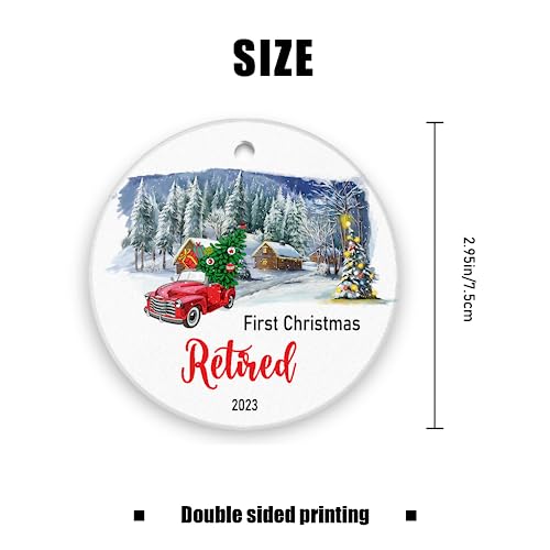 First Christmas Retired 2023 Christmas Tree Ornament Collectible Holiday Keepsake 3" Round Ceramic Ornament In Decorative Gift Box-Perfect Retirement Gifts For Women Or Men #TOP1