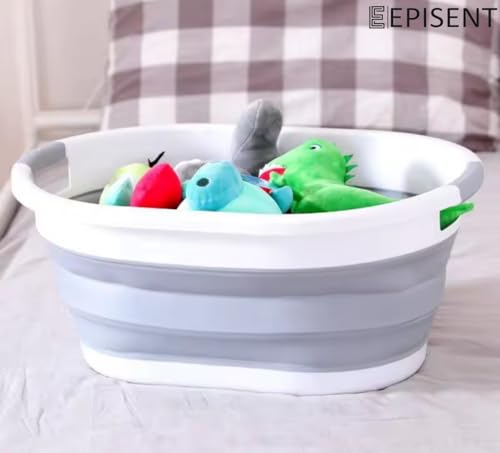 EPISENT 41 L Collapsible Laundry Basket, Foldable Pop Up Plastic Washing Tub, Space Saving Clothes Hamper with Comfort Grip Handles for Bathroom Bedroom and Laundry Room - Image 7
