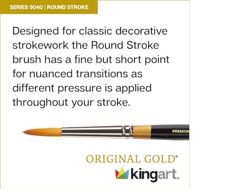 KINGART Original Gold 9040 Serie 7 pcs Pinceles de Dibujo Redondo Set Multimedios Sintético Golden Taklon Mango Corto miniatura 4