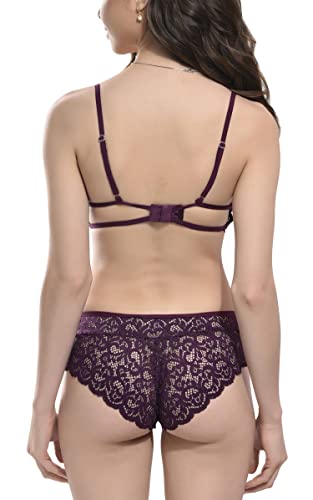 Image of Xs and Os Women's Lace Bra Panty Lingerie Set