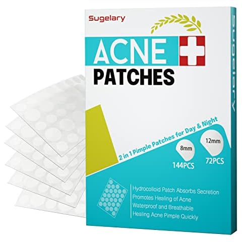 216Stücke Pimple Patches, Unsichtbare Natürliche Hydrokolloid Akne Patches mit Teebaumöl, Tag und Nacht 2-in-1 Akne pflaster, Wasserdicht und Atmungsaktiv Absorptions Abszess Acne Patches Cover