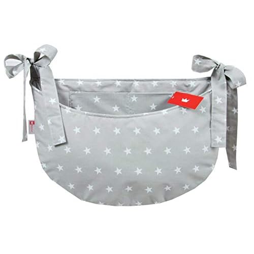 BABYLUX Babybetttasche Organizer BETTTASCHE Spielzeugtasche Tasche Babybett (91. Sterne Grau)