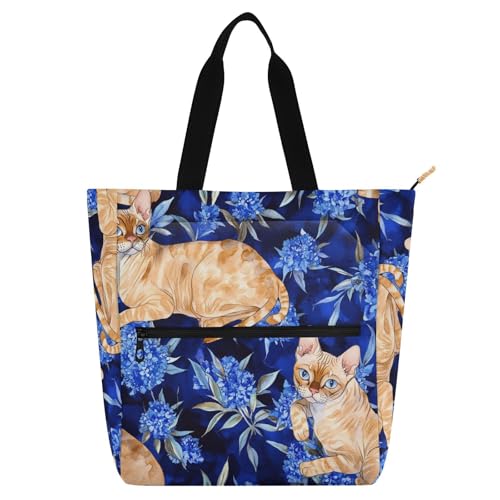 Bolsa de libros resistente a arañazos con lindo gato Devon para estudiantes