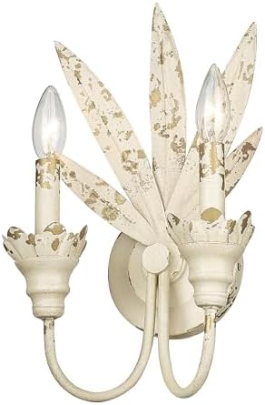 Golden Lighting Lillianne 2-Light Wall Sconce in Antique Ivory