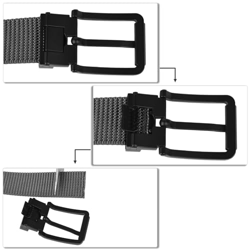moonsix Cut to Fit Nylon Holes Belt with Alloy Square Buckle Casual Single Grommet Webbing Belt for Men Women3