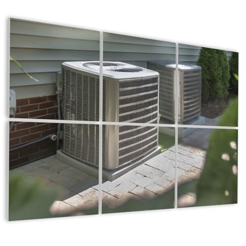 6 Pack Art Acoustic Panels Self Adhesive Heating Conditioning Residential Units Heat Pumps Decorative Soundproof Wall Panels Sound Absorbing Panel 48"x72" for Office Home Studio