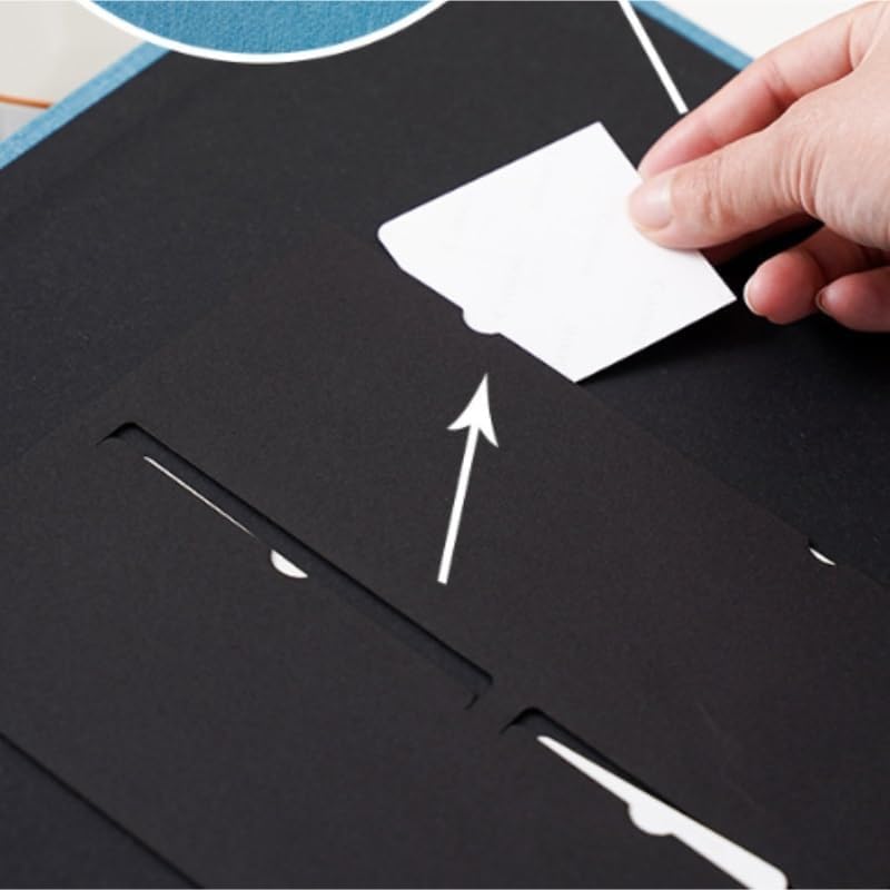 Travel Growth Commemorative Book ﻿ Linen Album Window Self Adhesive Thin DIY Album Large Capacity Applicable to photos, receipts, star cards, etc(black-JoJo's Bizarre Adventure1)