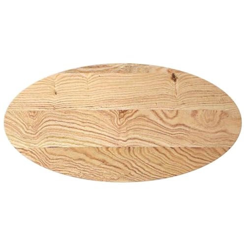 vidaXL Tischplatte 100x50x4 cm Massivholz Eiche Oval, Couchtischplatte, Ersatztischplatte, Holztischplatte, Beistelltischplatte, Eichentischplatte
