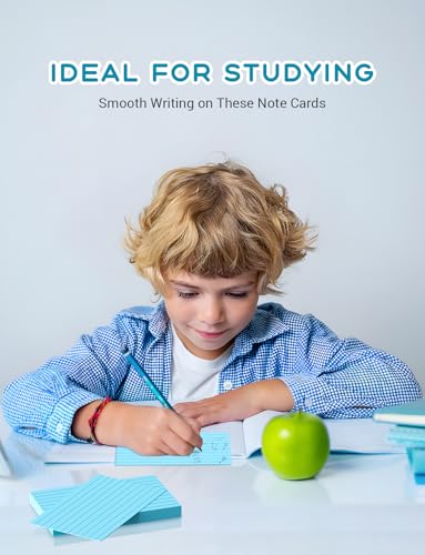 Image of Blue Index Cards Notecards 3x5 Lined, 200 PCS Colored Index Cards Flashcards, Thick 3 x 5 Study Cards, Single-Printing Lined Index Card, 3 by 5 Color Index Flash Cards Ruled for School Office Home
