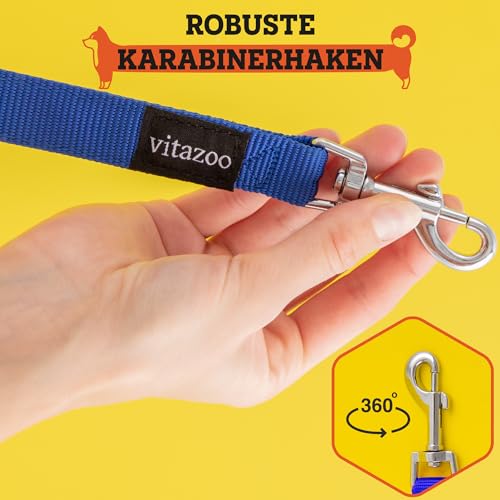 vitazoo Hundeleine in rot, fest und verstellbar in 4 Längen - geeignet für große und Starke Hunde - Hundeleine, Doppelleine - Gesamtlänge 2m