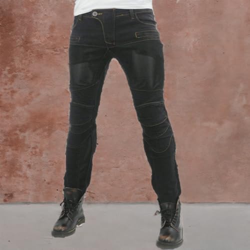 Calça de ciclismo masculina de motocicleta com proteção para ciclismo e joelheiras protetoras de qua