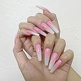 Uñas postizas extra largas hechas de acrílico de alta calidad, con pegatinas y una lima de uñas, no necesita otras herramientas, fácil y rápido de llevar.