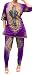 Lovaru Women's Fashion 3/4 Sleeve Casual African Dashiki T-shirt and Pants Set Outfit