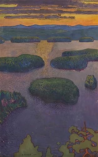 Lienzo decorativo YIMACBJXX de 60x90cm con pintura de paisaje de lago que aporta luz a las paredes