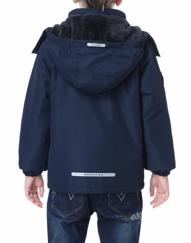 Image of Kid's Ski Jacket Waterproof Winter Coat Boy's and Girl's Fleece Snowboarding Jackets with Detachable Hood