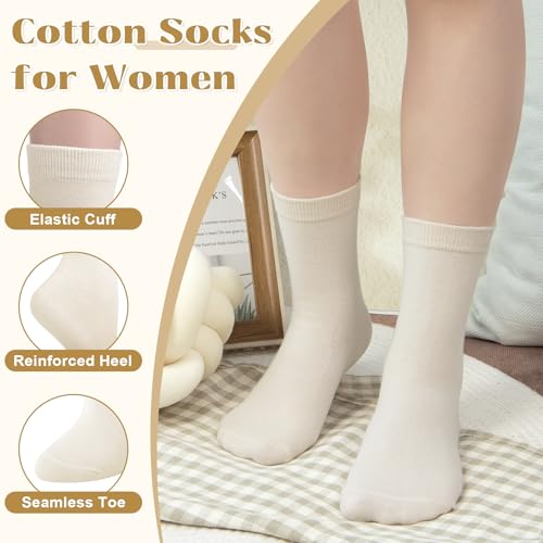 Image of Justay Crew Socks for Women - Soft Knit Boot Calf Comfortable Cute Dress Cotton Socks Gifts