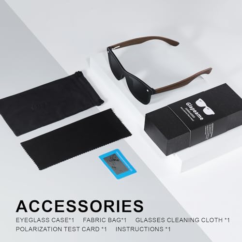 Glapeame Wooden Leg-Sunglasses-Mens-Womens-Polarised-Black-Sunglasses-Sun Glasses-UV400-Retro-Shades-Unisex-Men's Sunglasses-Mens Accessories-For-Golf-Fishing-Traveling - Image 7