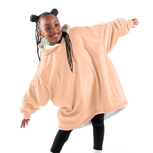 Image of Bare Home Wearable Blanket Hoodie - Soft Plush Sherpa - Warm and Cozy - Oversized Wearable Blanket