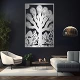 Maclou Joshua Tree Metal Wall Art, Desert Cactus Metal Wall Decor, Desert Wall Art for Living Room, Bedroom, Outdoor (Silver,39'x26' / 100x67cm)