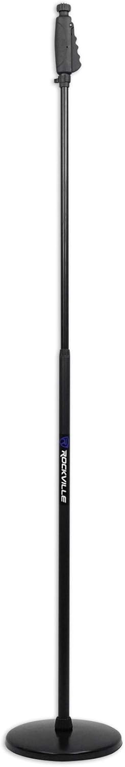 Rockville RVMIC4 Round-Base Microphone Stand With Quick Release Hand Clutch