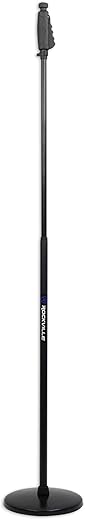 Rockville RVMIC4 Round-Base Microphone Stand With Quick Release Hand Clutch