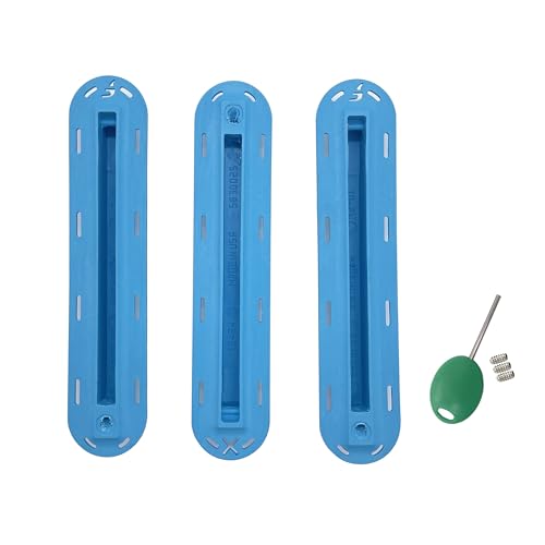 AQUBONA 3pcs/Set Single Tri Fins Box, Surfboard Fin Box Set with Screws Key, Surfing SUP Screw Surfboard Surf Fins Plugs Set, Paddle Board Fin Replacement, Multiple Colour (Blue)
