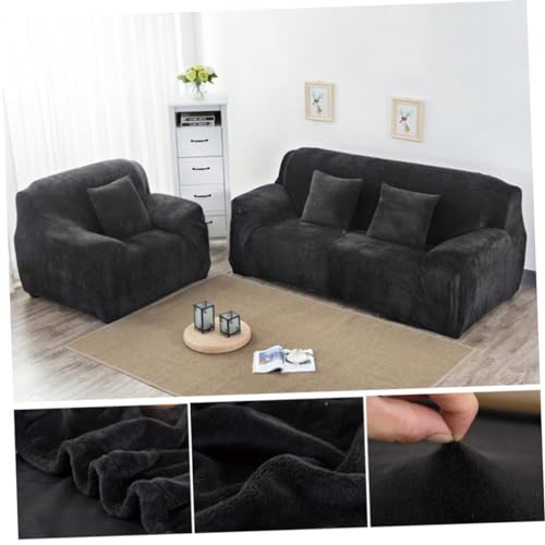 Housse de canapé d'angle élastique noire Mobestech extensible - 8