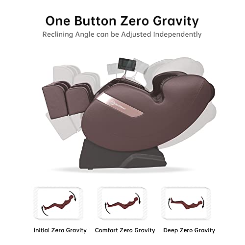 Real Relax 2022 Massage Chair Of Dual-Core S Track, Full Body Massage Recliner Of Zero Gravity, Brown #TOP4
