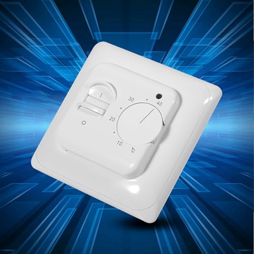 220V Room Floor Mechanical Thermostat, Temperature Control Switch for Indoor Heating, LED Heating Indicator, Suitable for Space Heating Control System