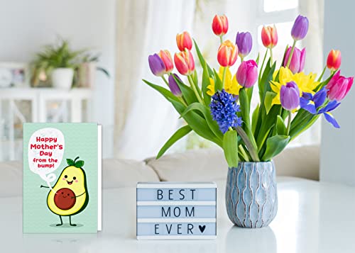 Flyab Funny First Mothers Day Card For Mom Happy Mother's Day Card From The Bump First Mothers Day Pregnancy Gift Card With Envelope Happy 1St Mothers Day Card For New Mom Mother To Be Expecting Mom #TOP5