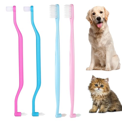 4pcs Dual Sided Cats Toothbrushes, 2 Styles Kitten Toothbrush with Micro Brush Head & Curved Handle Deep Cleaner Cat Dog Dental Care to Reduce Plaque Tartar Formation and Bad Breath 4pcs Dual Sided Cats Toothbrushes, 2 Styles Kitten Toothbrush with Micro Brush Head & Curved Handle Deep Cleaner Cat Dog Dental Care to Reduce Plaque Tartar Formation and Bad Breath
