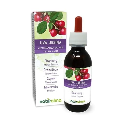 Uva ursina (Arctostaphylos uva ursi) foglie Tintura Madre analcoolica Naturalma - Estratto liquido gocce 120 ml - Integratore alimentare - Vegano
