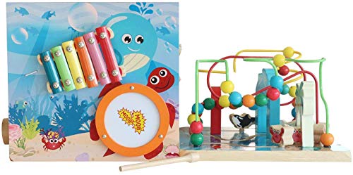 Under The Sea Adventures, Deluxe Activity Wooden Maze Cube - Perfect for Kids Play, Musical Activity, and Toddlers Early Developmental Skills - Thumbnail 3