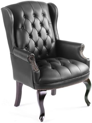 Boss Office Products Wingback Traditional Guest Chair in Black