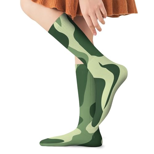 HEBVASS Women's Fashion Compression Socks Vietnam Tiger Stripe Camo, Cute Breathable Long Knee High Socks for Outdoor Running Cycling Hiking Daily Wear