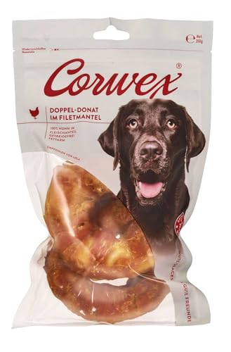 Corwex Doppel-Donut mit Huhn (2er Pack), Hundesnack Kauring Bagel, getreidefrei & fettarm, 100% Huhn im Fleischanteil, ø 12-13 cm