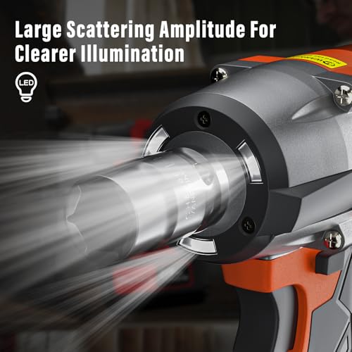 Cordless Impact Wrench, 1/2 inch Brushless Impact Gun, 2500rpm & Max Torque 550Nm, High Torque Impact Wrench with 4 Socket Set, 12 Drill Set, 4.0Ah Battery, Charger, Carry Box, for Furniture/light car 6 Cordless Impact Wrench, 1/2 inch Brushless Impact Gun, 2500rpm & Max Torque 550Nm, High Torque Impact Wrench with 4 Socket Set, 12 Drill Set, 4.0Ah Battery, Charger, Carry Box, for Furniture/light car - Image 6