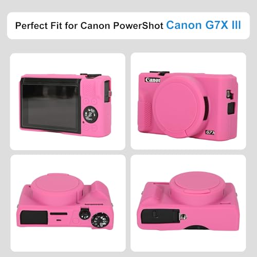 Funda para cámara Canon G7X Mark III de silicona rosa miniatura 2