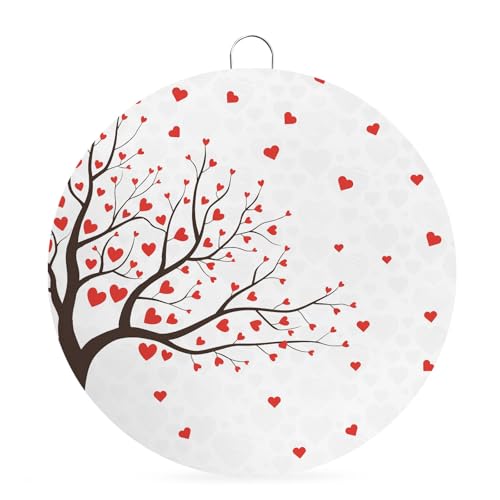 Welcome Sign for Front Door, Love Tree Round Metal Wall