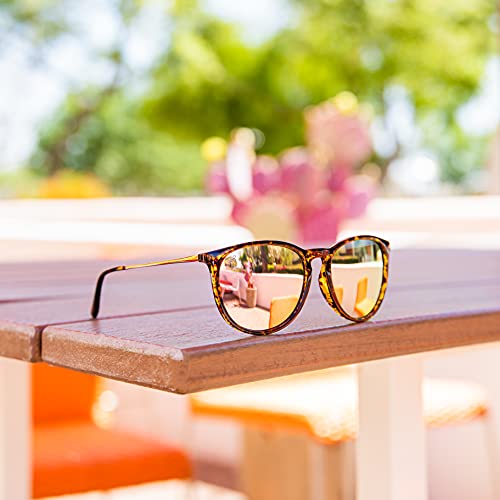 Wearme Pro Round Sunglasses | Polarized Uv Protection | Pink Mirror Sunglasses For Women | Retro Designer Style #TOP4