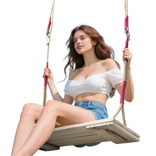 Altalena in legno per esterni, altezza regolabile per bambini, aiuto