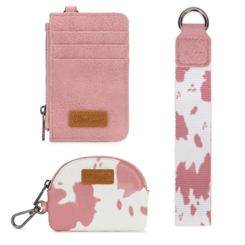 Image of Wrangler Keychain Wristlet Wallets for Women Western Dual Pouch Wristlet Credit Card Holder Wallet