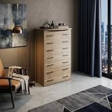  Linea Azzurra Settimino Maxi Cassettiera Camera da Letto in Legno Nobilitato Melaminico 7 Cassetti rinforzati Guide Metalliche 127x76x41cm Made in Italy