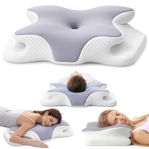 Cervical Memory Foam Pillow for Neck & Shoulder Support | Orthopaedic Contour Design for Posture Alignment & Comfortable Sleep | Ideal for Side & Back Sleepers