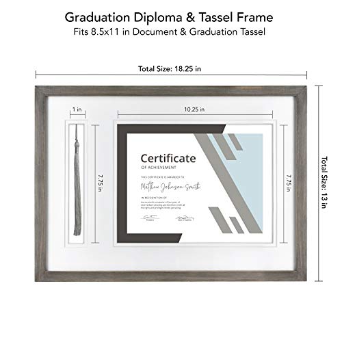 Image of MCS, Gray Graduation Diploma and Tassel Frame, 18.25x13 Inch Overall Size (65905)