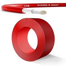 10MM2 H1Z2Z2-K Solar Cable 1500V DC Tinned Copper, UV & Flame Resistant, UL/TUV Certified, 4mm2/6mm2/10mm2, Black/Red, 32ft328ft Ideal for PV Systems32ft,6 mm2